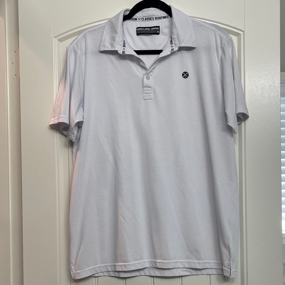 DIXXON White Short Sleeve Polo with Subtle Logo